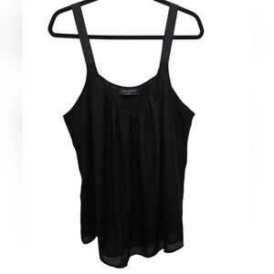 Lane Bryant Semi Sheer Black Tank Blouse